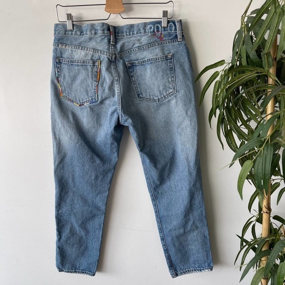 Polo Ralph Lauren Jeans Womens The Avery Boyfriend Embroidered Distressed Boho - Picture 4 of 10